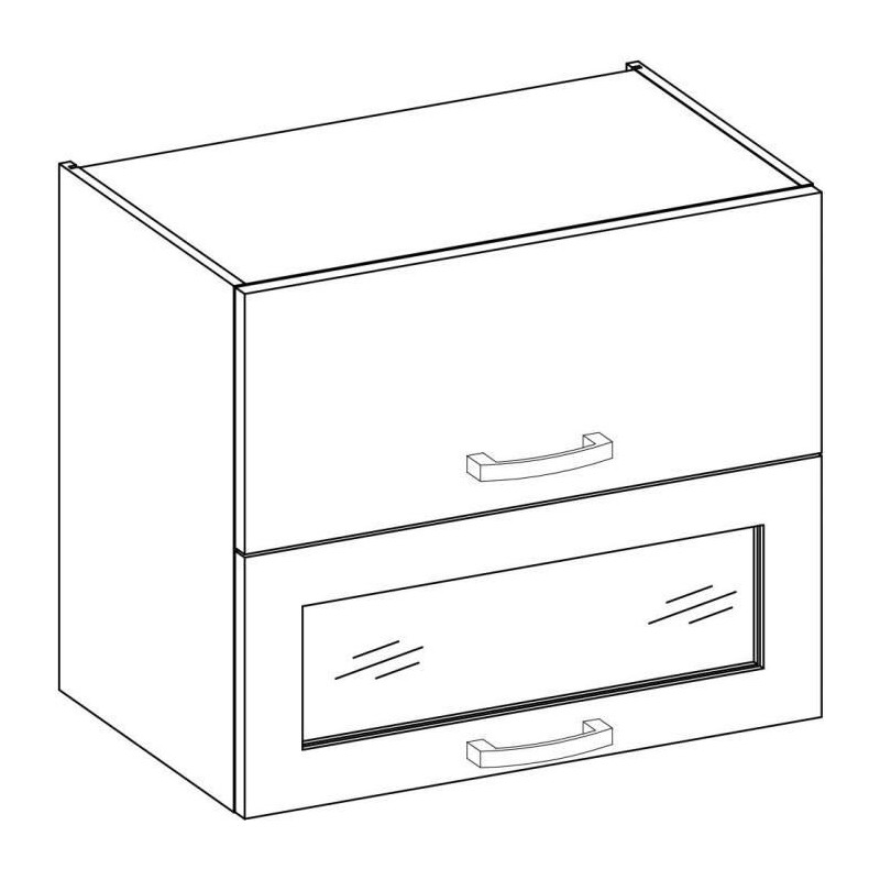 High cabinet 2 tilting doors - L 80 x D 31.6 x H 72 - Mat gray - Lasse