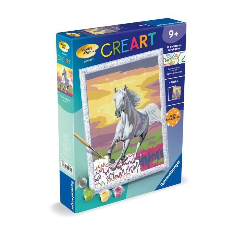 CreArt Kids 18x24cm Horse in the Meadow, Paint by Numbers Kit, Art Num