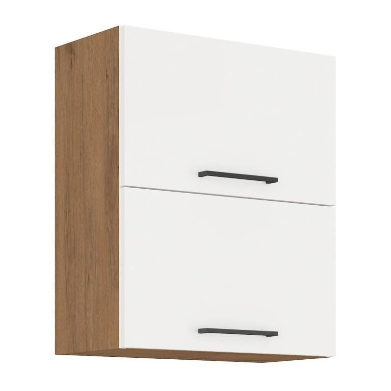 ROCK - Wall unit - Lancelot oak and glossy white melamine - 60 cm - 2