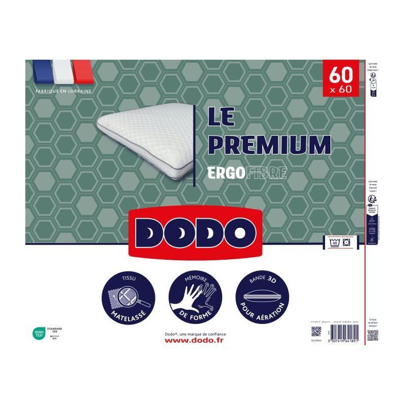 Dodo - Ergonomic pillow - The Premuiim - 60x60 cm