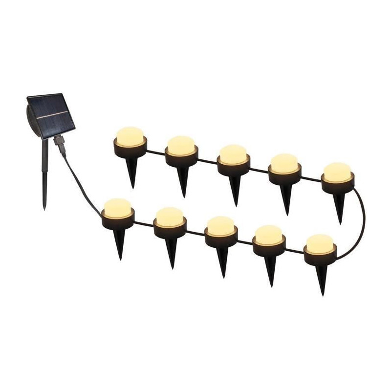10 mini solar light spots to stick - LUMISKY - SOLIRAY - 12 m - Warm w