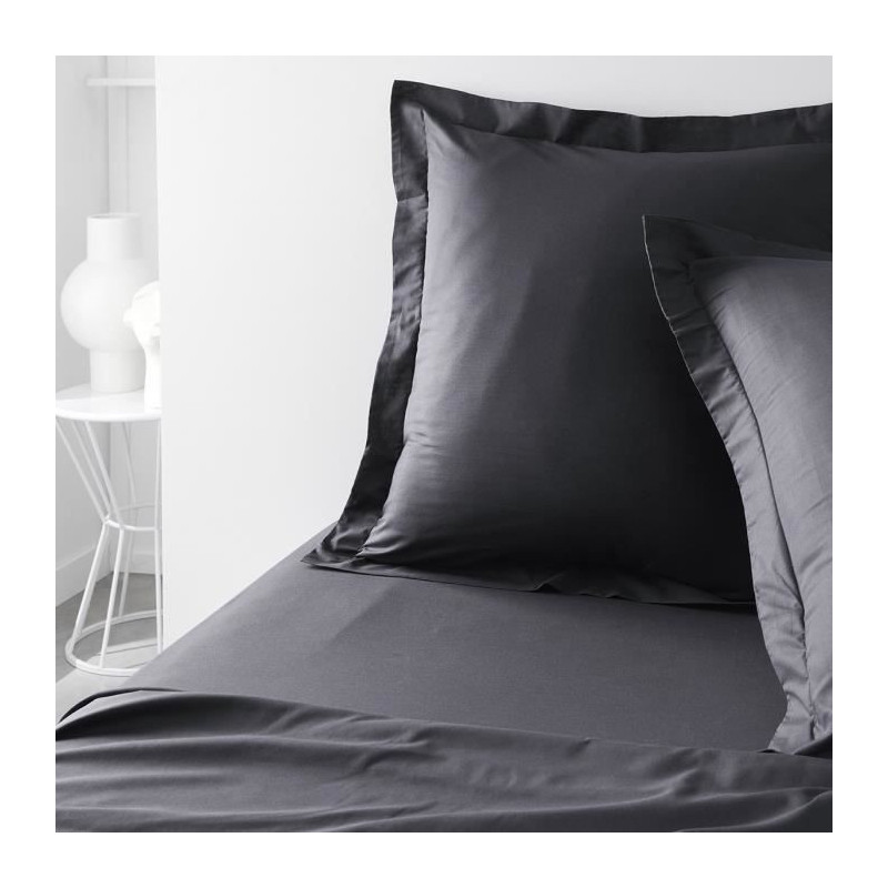 Pillowcase TODAY Essential - 63 x 63+5 cm - 100% UNE cotton - charcoal