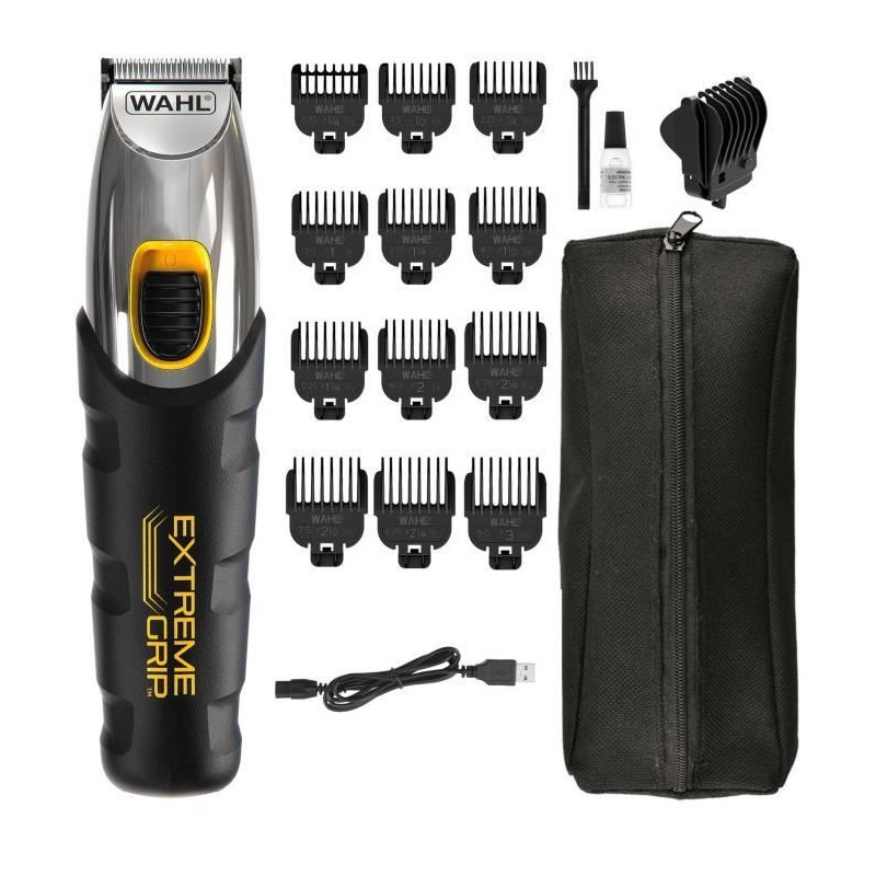 Beard trimmer - WAHL - Extreme Grip - 240 V - 240 min - Black / Orange