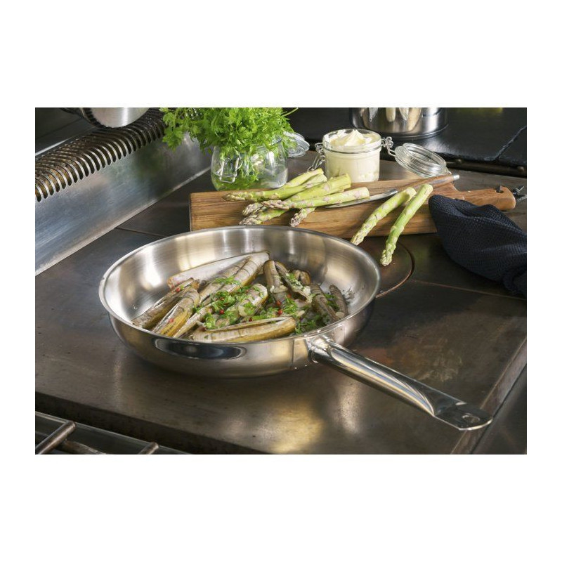 Stainless steel Baumalu frying pan - Ø 28 cm - Gray - All heat source
