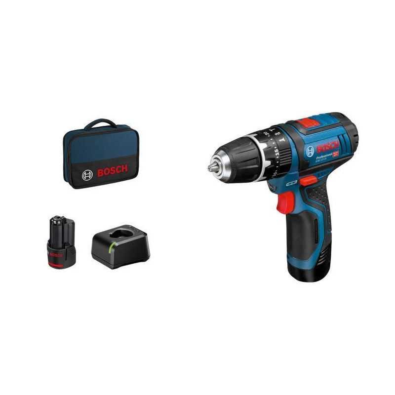 Drill with percussion GSB 12V-15 2x2.0Ah Gal 12v-20 Bosch Bosch Bag