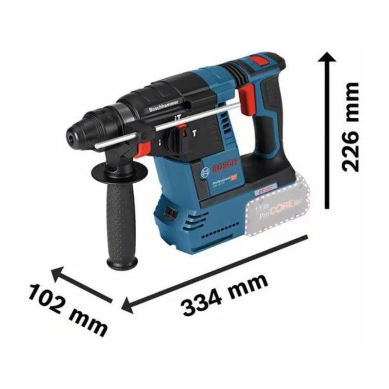 Bosch Professional SDS Plus GBH 18V-26 Solo L-Boxx wireless stem hamme