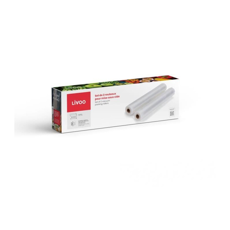 Set of 2 universal vacuum rolls - LIVOO - DOM505 - 2 rolls - 28 cm x 3
