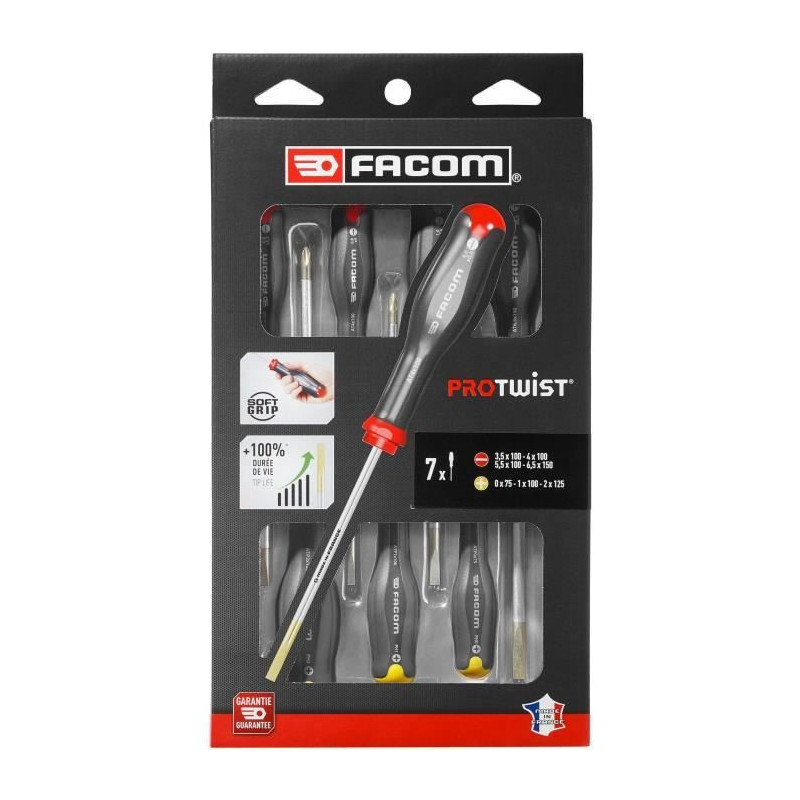 Set of 7 PROTWIST screwdrivers - FACOM - AT.7PB