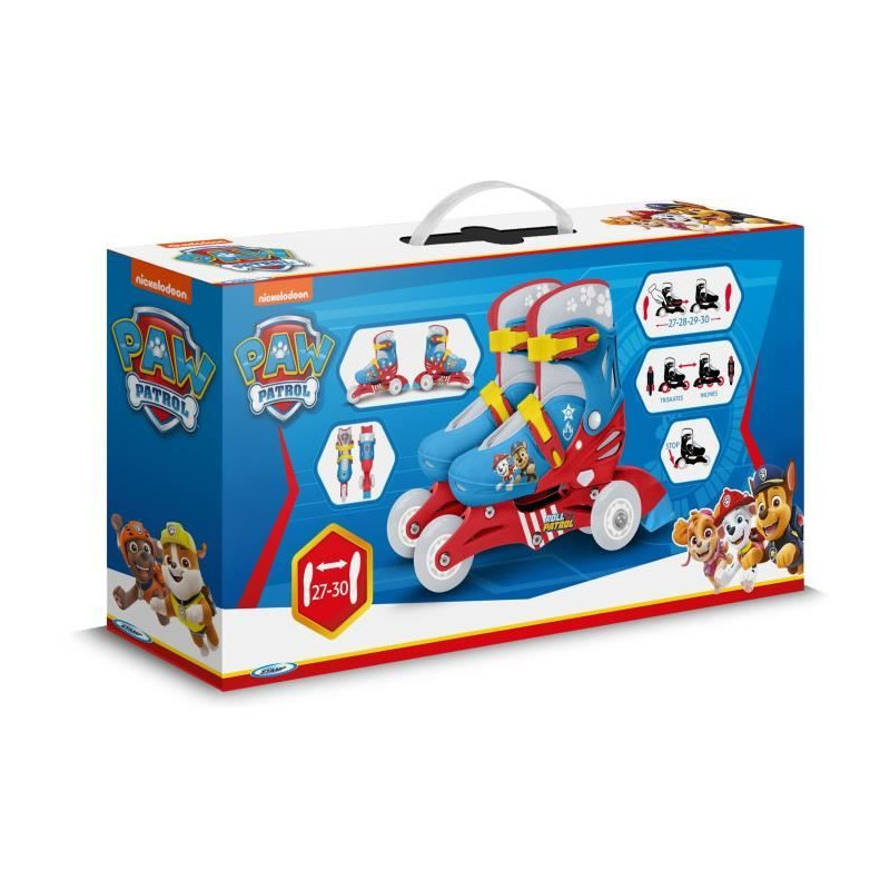 Two in one Inline Skates - PAW PATROL - PAT PATROUILLE - 3 Wheels - Tr