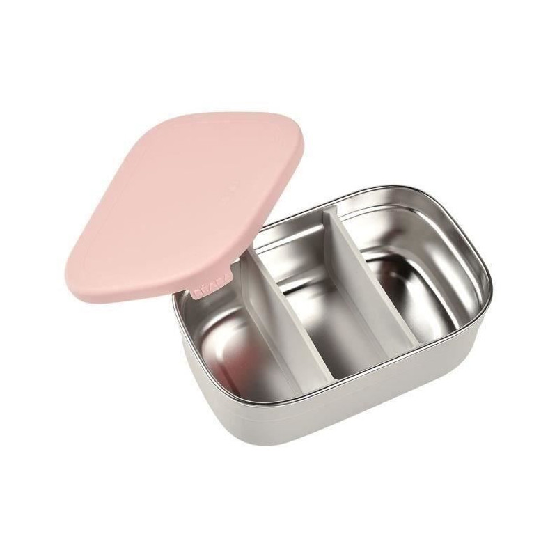 BEABA, Children's stainless steel lunch box, silicone lid and protecti