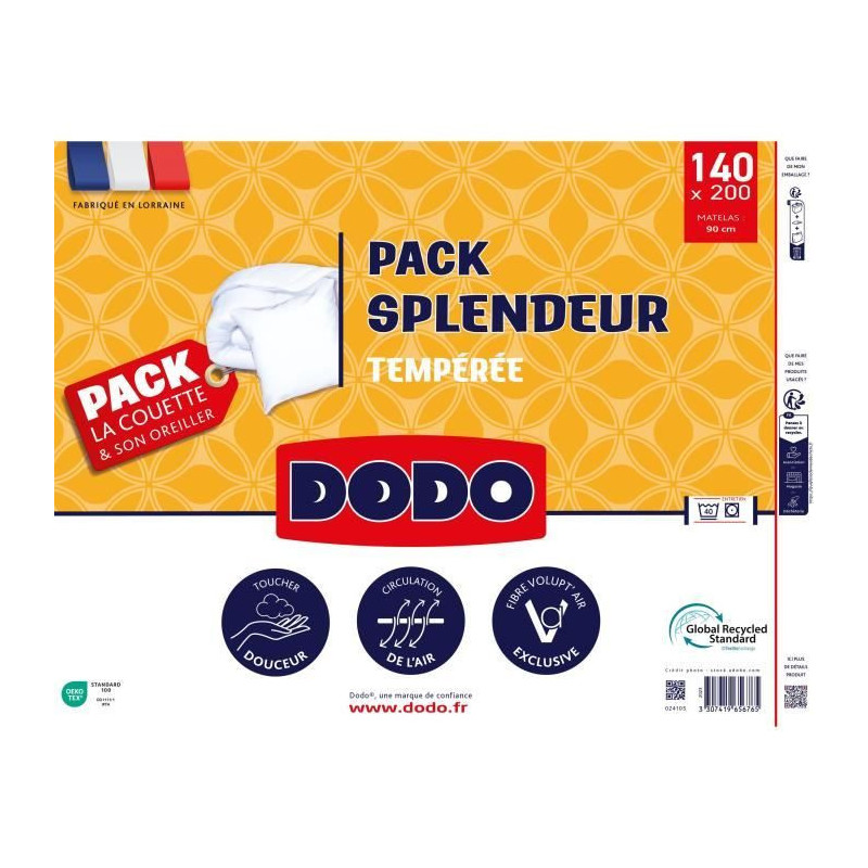Duvet pack 140x200 cm + 1 pillow 60x60 cm - Splendeur - 100% Polyester