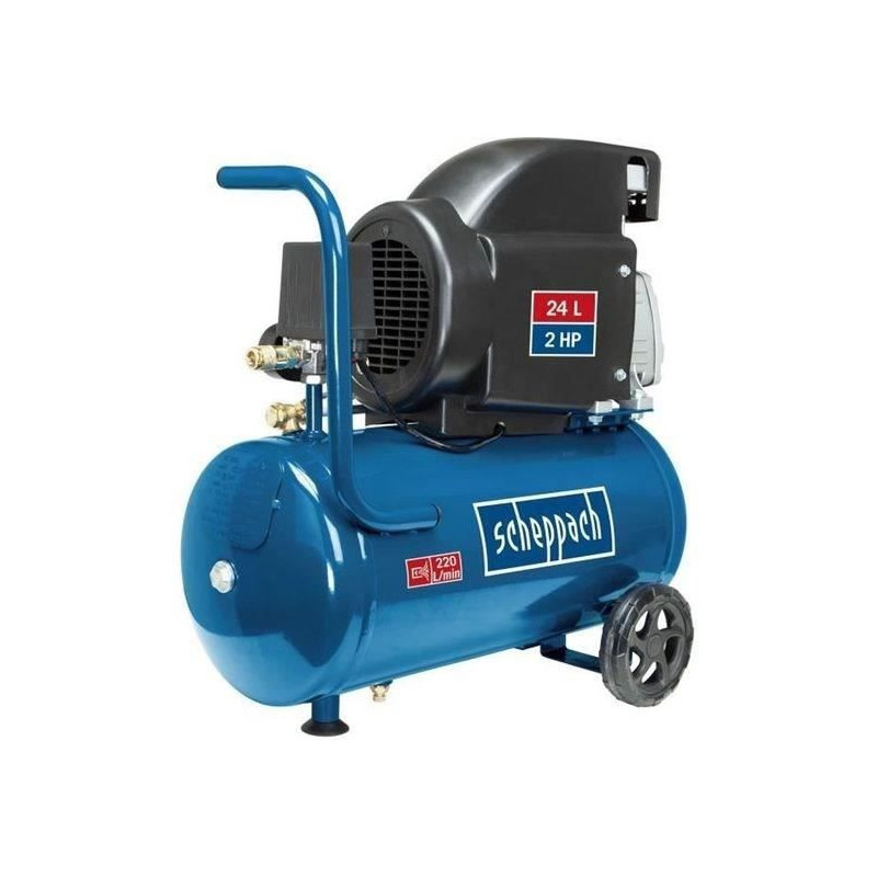Horizontal air compressor Scheppach HC26 - 24L - 1500 W - 8 bars (Deli