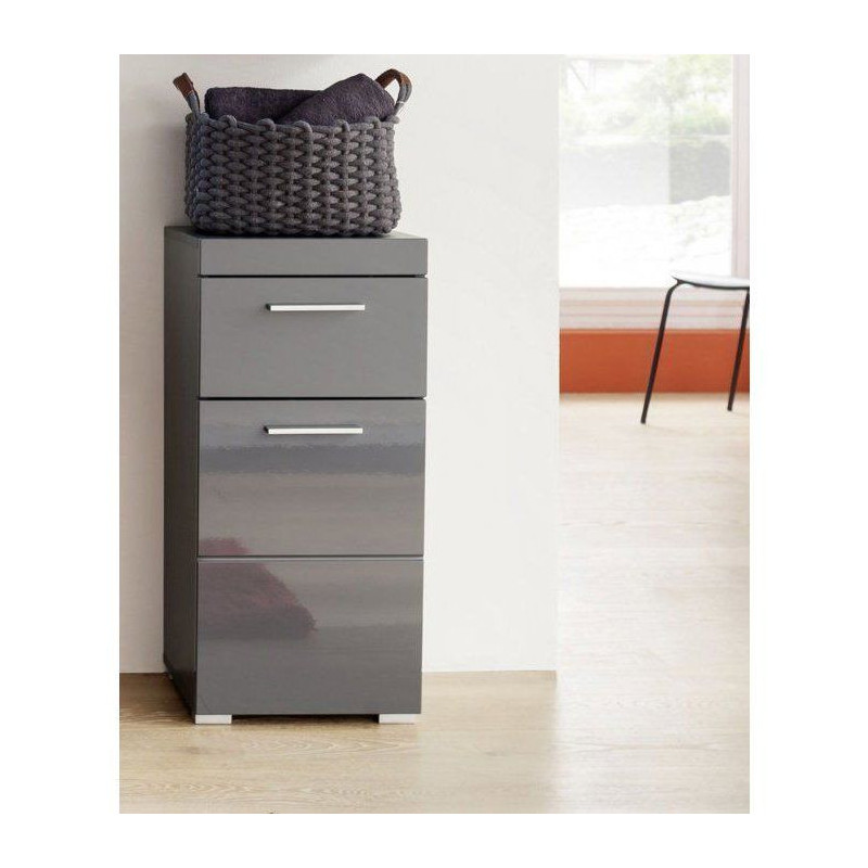 Bathroom base unit - AMANDA - 1 door + 1 drawer - L37 x D31 x H79 cm -