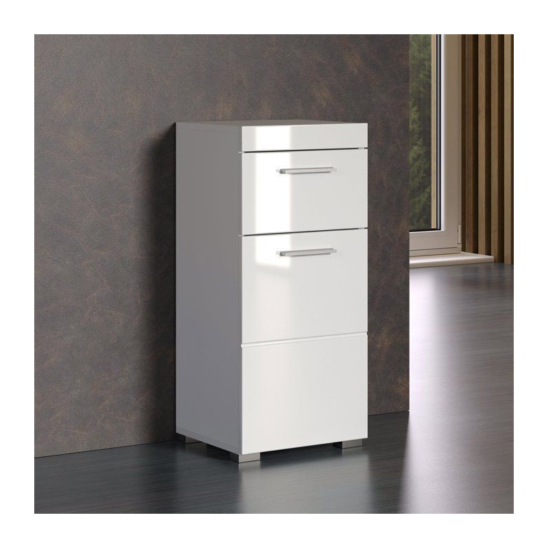 Bathroom base unit - AMANDA - 1 door + 1 drawer - L37 x D31 x H79 cm -