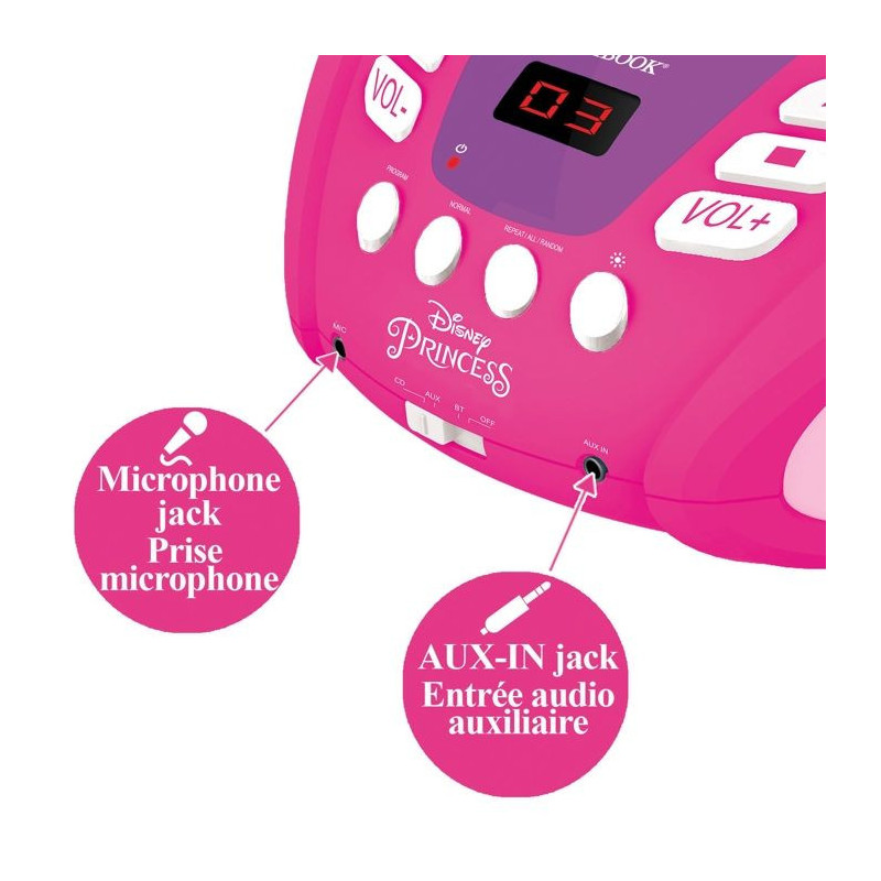 DISNEY PRINCESS - Bluetooth CD player - Light Effects