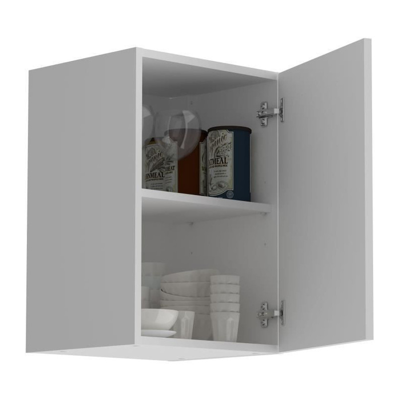 OSLO High furniture 1 door + tablet - matt white decor - L 40 x D 36 x