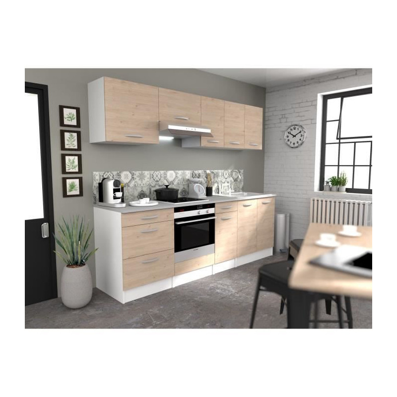 OSLO Upper cabinet 1 Door - Decor Chene Jackson - L 60 x D 36 x H 35 c