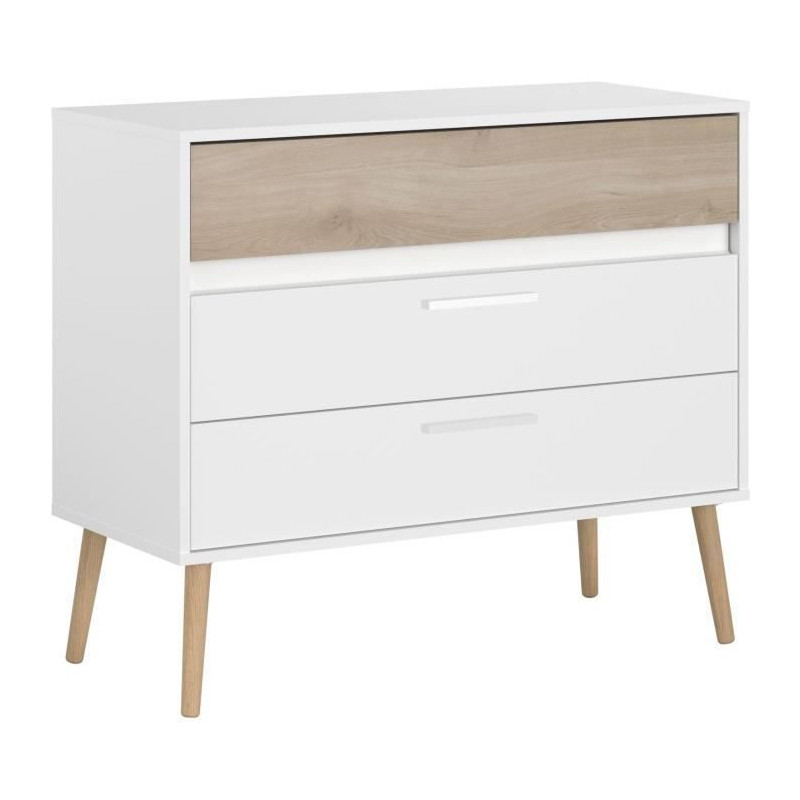 Chest of drawers - AALBORG - 3 drawers - White - Scandinavian style -