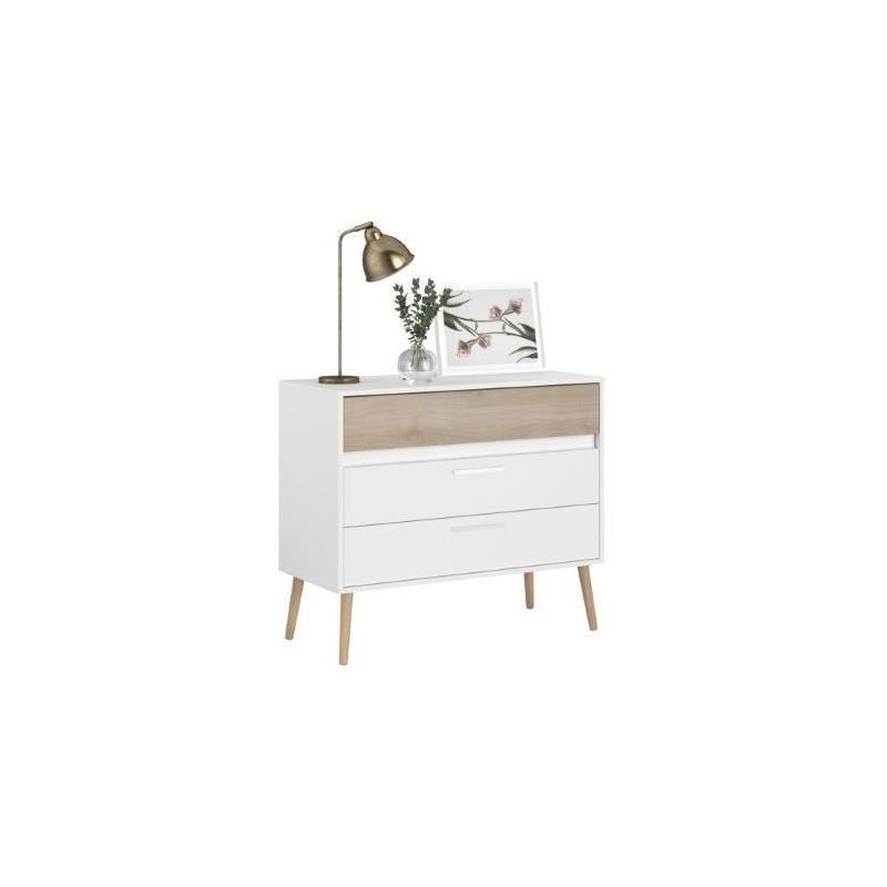 Chest of drawers - AALBORG - 3 drawers - White - Scandinavian style -