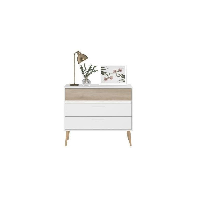Chest of drawers - AALBORG - 3 drawers - White - Scandinavian style -