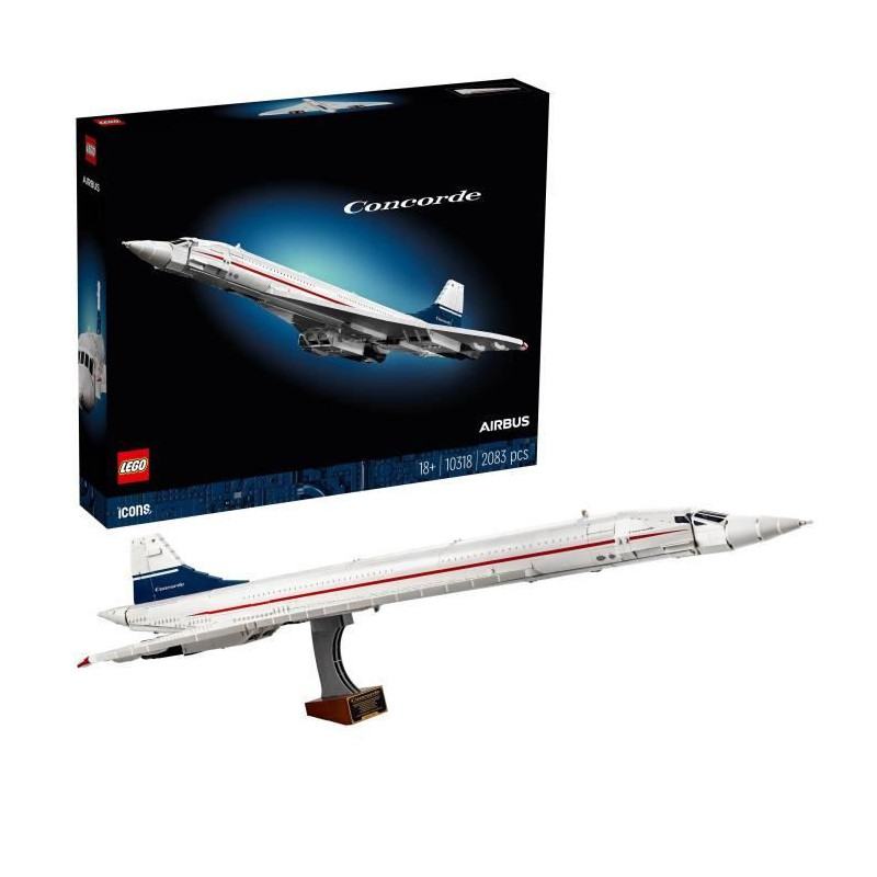 LEGO Icons Concorde, Airplane Model Building Kit for Adults, Aircraft
