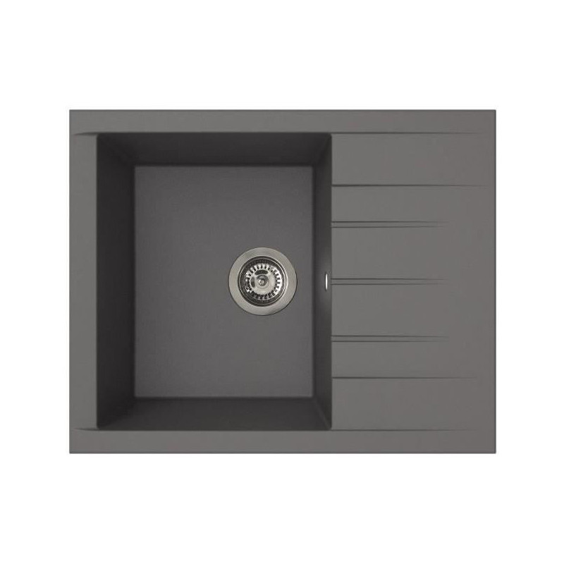 Sink - SMC resin - Concrete gray - Built-in - STRADOUR - Cube 1C XS -