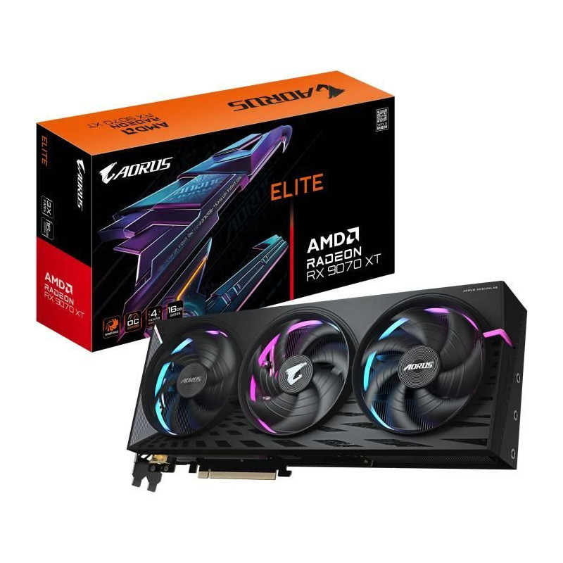 Graphics card - GIGABYTE - AORUS Radeon RX 9070 XT ELITE - 16 GB