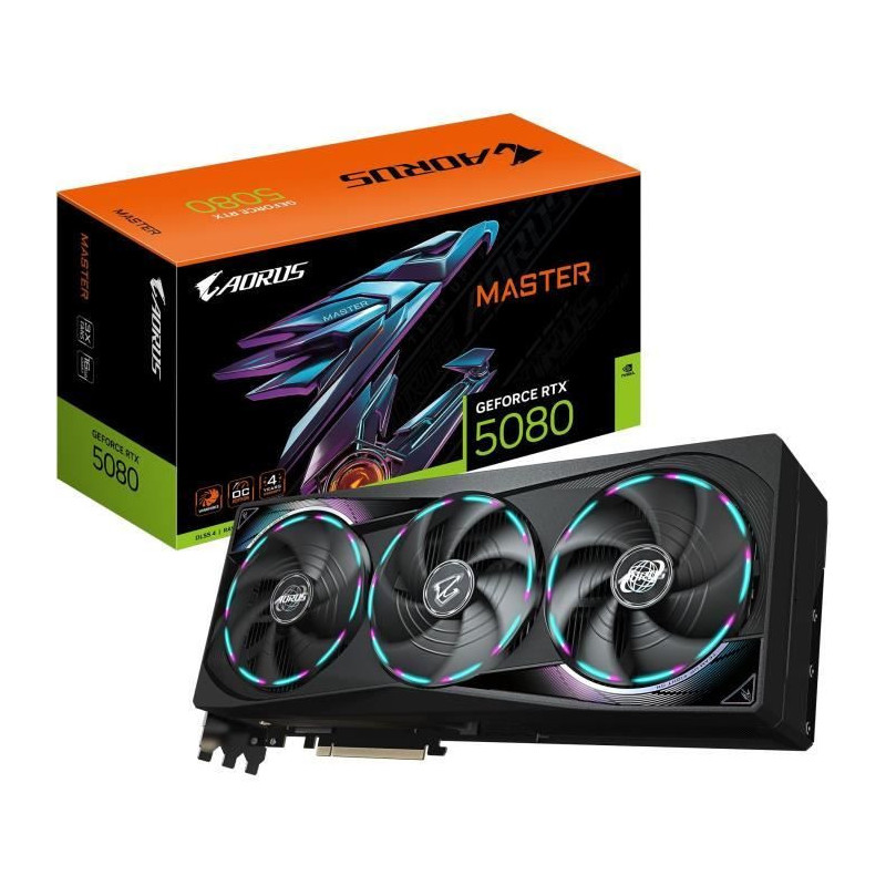 Graphics card - GIGABYTE - AORUS GeForce RTX 5080 MASTER - 16 GB