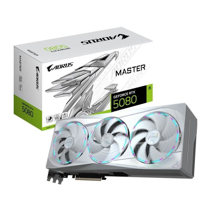 Graphics card - GIGABYTE - AORUS GeForce RTX 5080 MASTER ICE - 16 GB