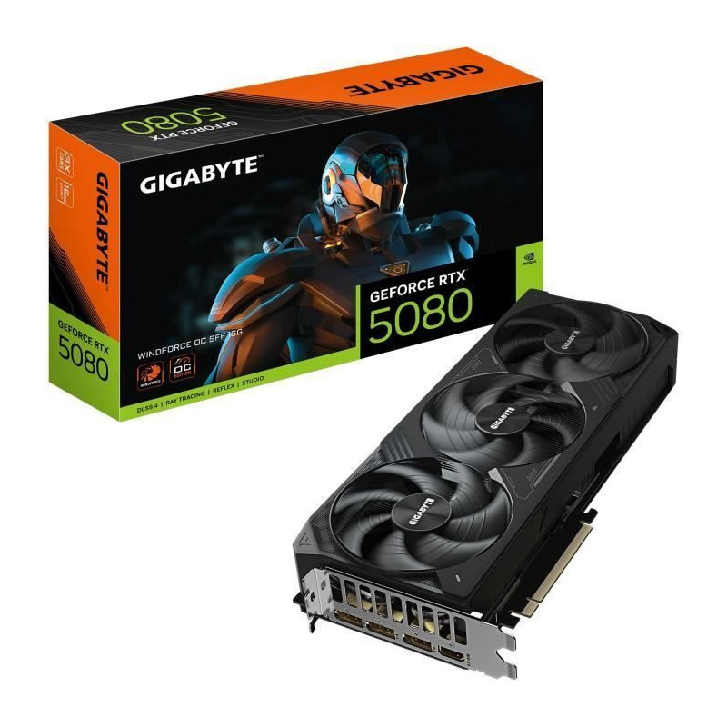 Graphics card - GIGABYTE - GeForce RTX 5080 WINDFORCE SFF - 16 GB