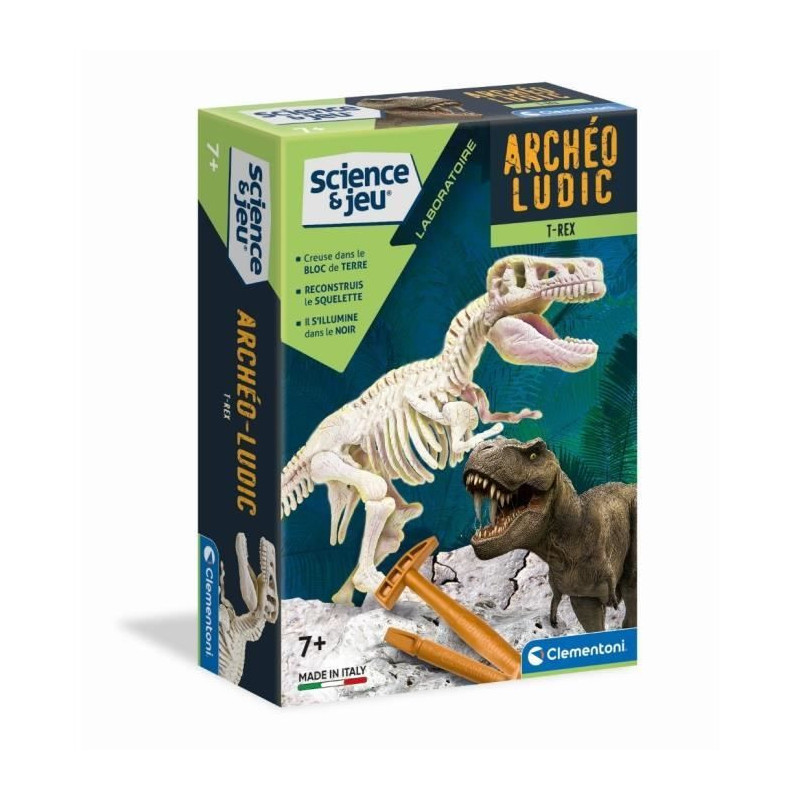 CLEMENTONI Archéo Ludic - T-Rex Phosphorescent - Science & Jeu