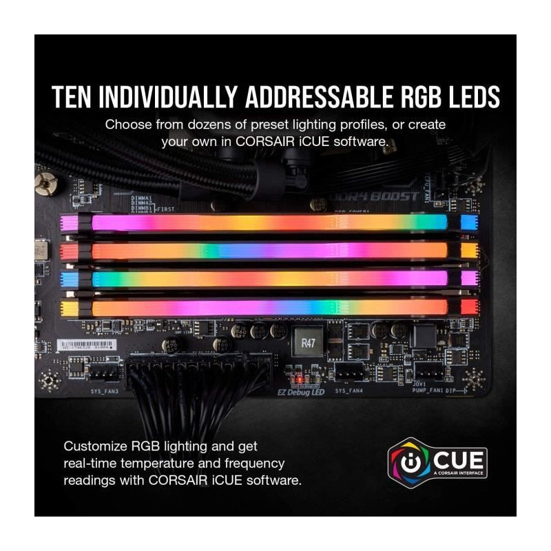 CORSAIR DDR4 PC Memory - VENGEANCE RGB PRO 32GB (2x16GB) - 3200MHz - C