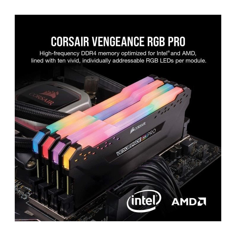 CORSAIR DDR4 PC Memory - VENGEANCE RGB PRO 32GB (2x16GB) - 3200MHz - C