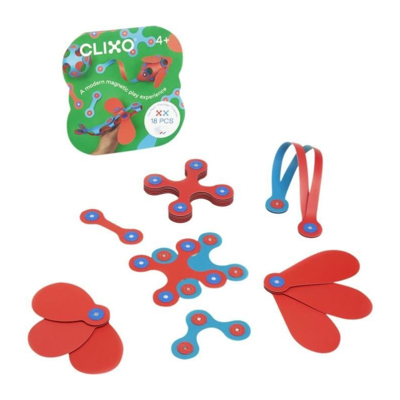 Magnetic Construction Set - GIPSY TOYS - Itsy CLIXO - 18 pieces - Mult
