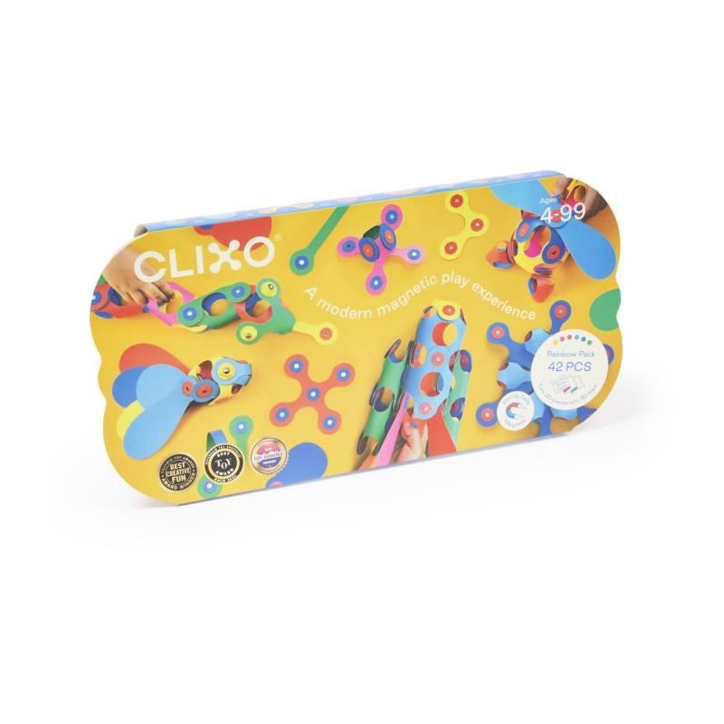 Magnetic Construction Set - GIPSY TOYS - Rainbow Pack CLIXO - 42 piece