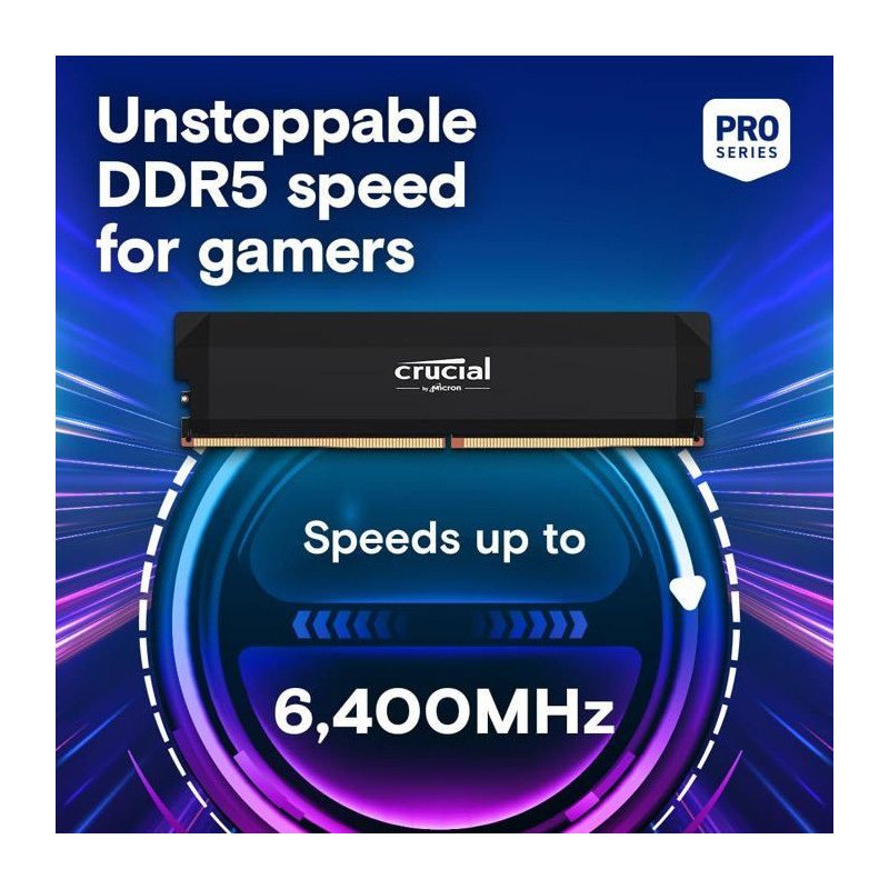 CRUCIAL Memory RAM PRO DDR5 - 6400 MHZ - 32GB Kit (16GBx2 - OC Gaming