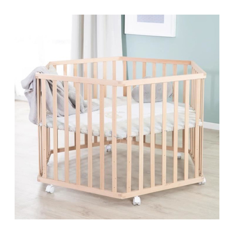 Hegaxonal Baby Playpen - ROBA - LIEBHABEAR - Height Adjustable - Remov