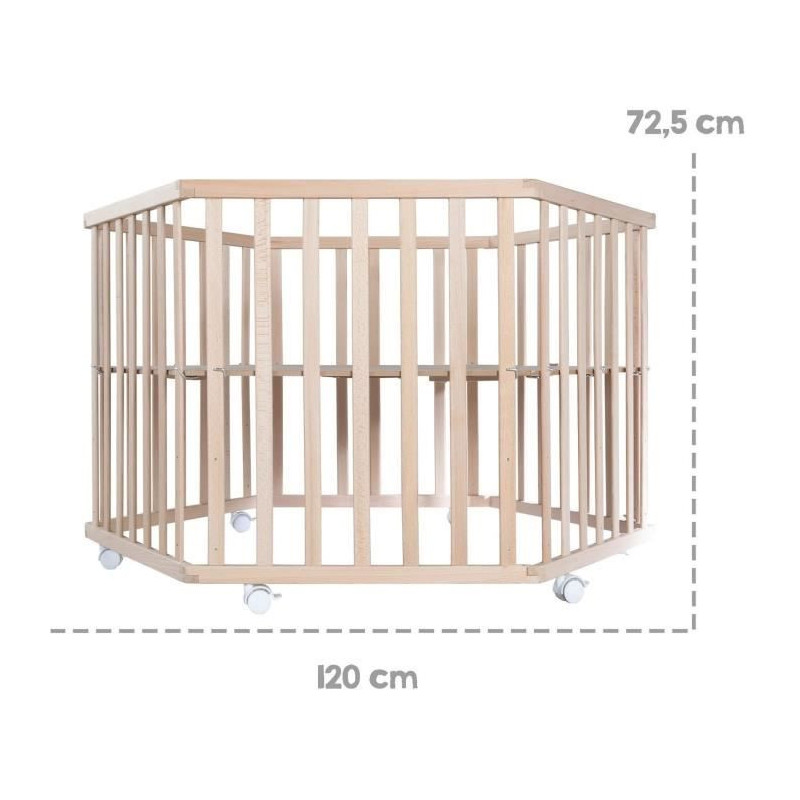 Hegaxonal Baby Playpen - ROBA - LIEBHABEAR - Height Adjustable - Remov