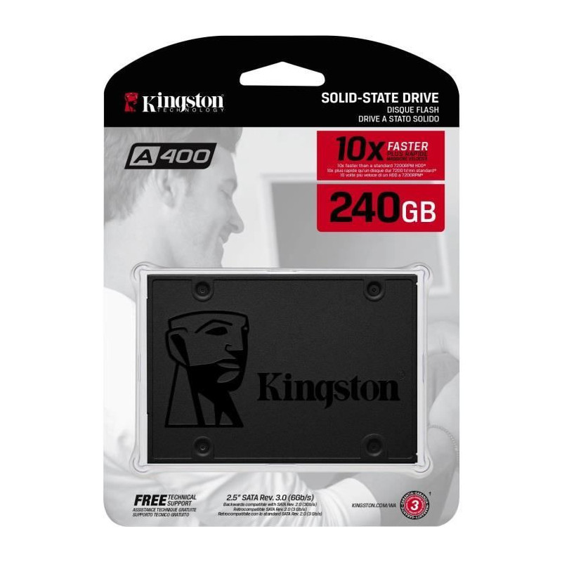 Kingston SSD Internal A400 2.5 (240Go) - SA400S37 / 240G
