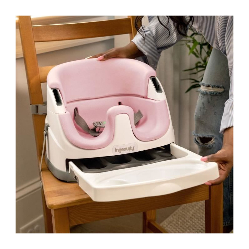 INGENUITY 2-in-1 booster seat with integrated storage tray, peony, fro