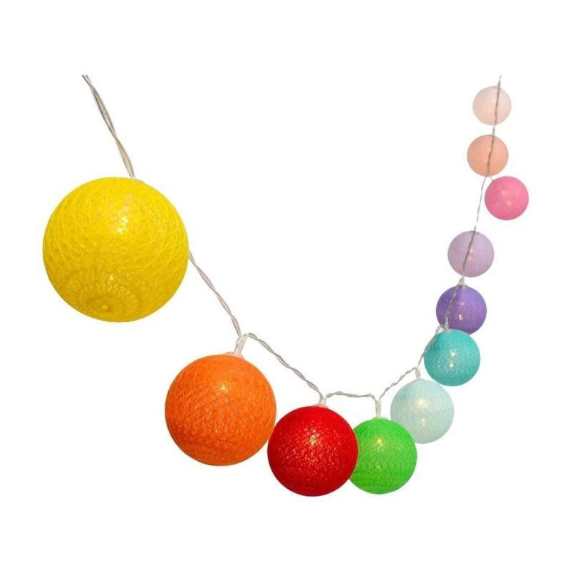 Solar light garland - LUMISKY - MIMY COLORS SOLAR - 3.80 m - Cotton ba