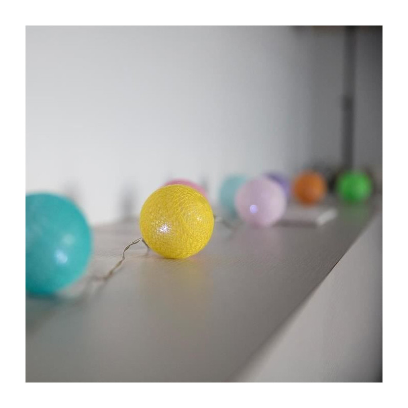 Solar light garland - LUMISKY - MIMY COLORS SOLAR - 3.80 m - Cotton ba