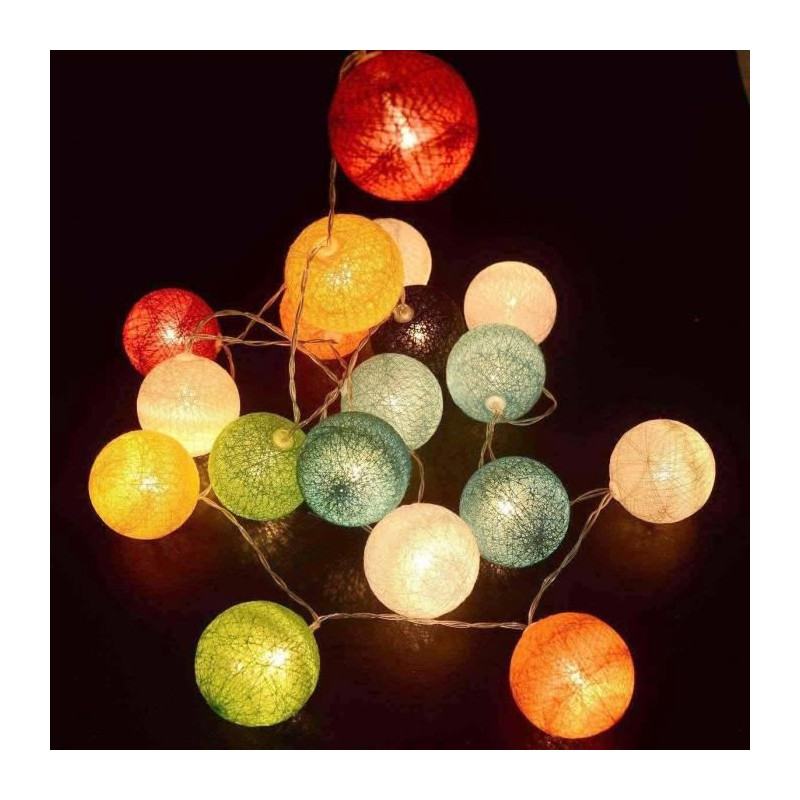 Solar light garland - LUMISKY - MIMY COLORS SOLAR - 3.80 m - Cotton ba