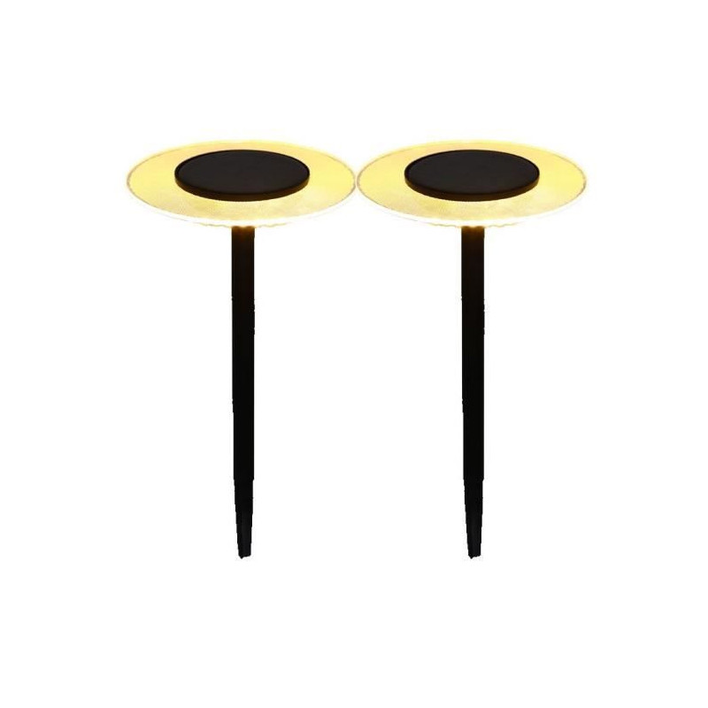 Set of 2 solar beacons to stick - LUMISKY - UFO - H35 cm - Warm white
