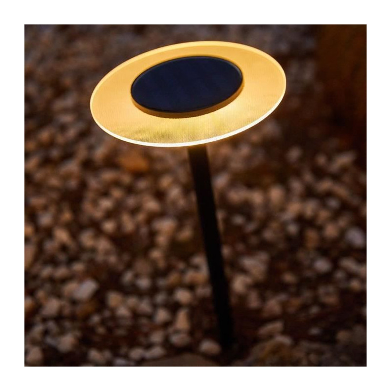 Set of 2 solar beacons to stick - LUMISKY - UFO - H35 cm - Warm white