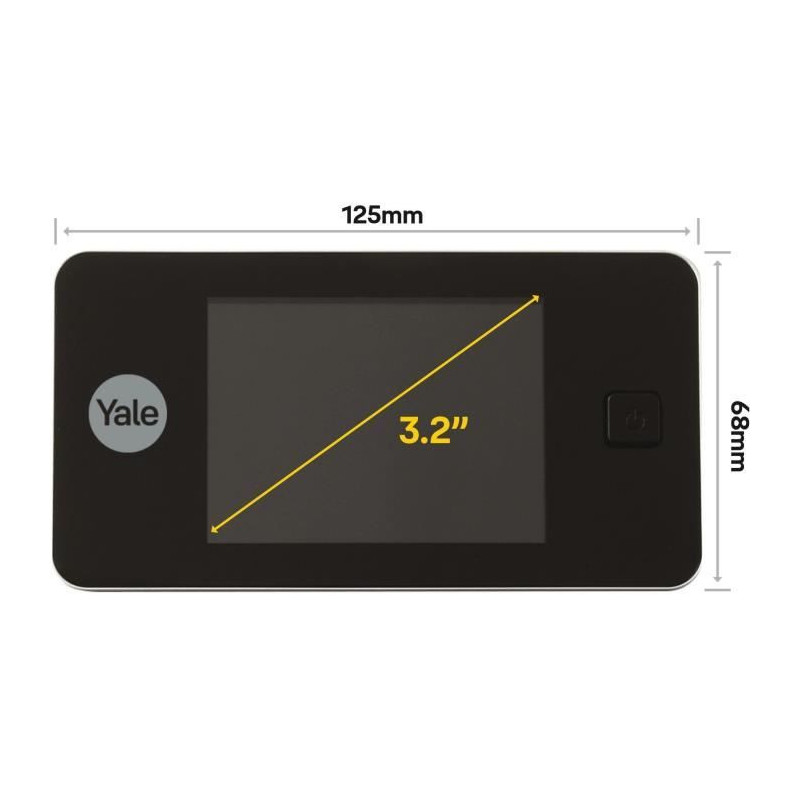 YALE Digital Peephole - LCD 3.2 screen - For Door - Thickness 38-110 m