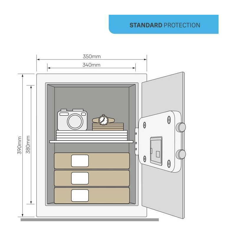 Electronic Safe - YALE - YSV/390/DB2 - Large 40L - 39x35x36cm