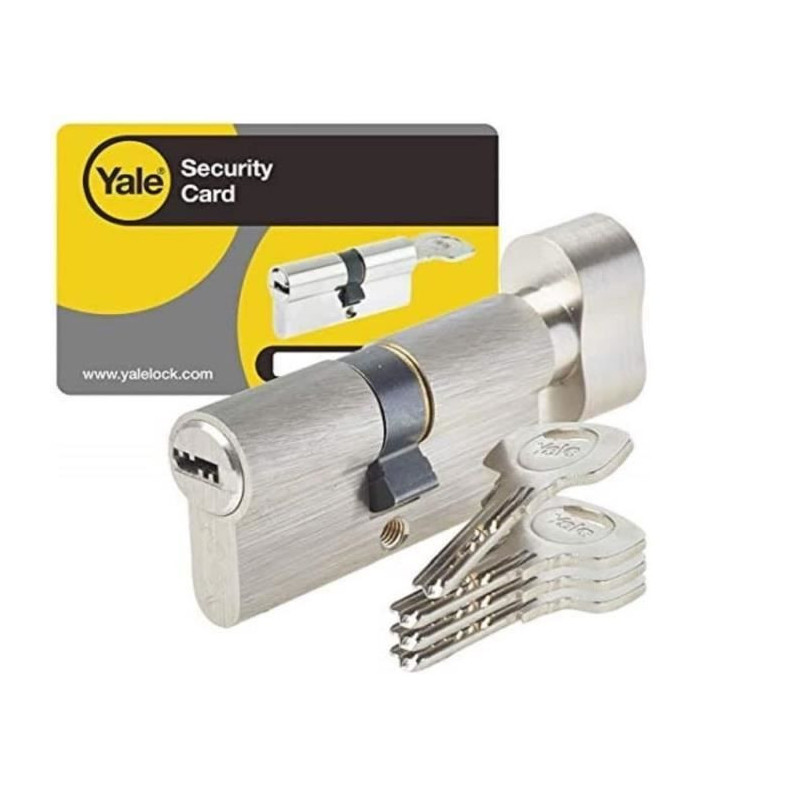 YALE Knob Lock Cylinder - For Exterior / Entrance Door - 6 Pins - 4 Ke