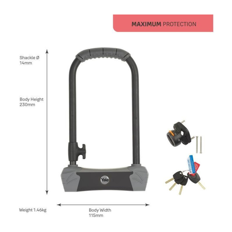 YALE Anti-Theft U - High Security - Sold Secure Gold certified - For B