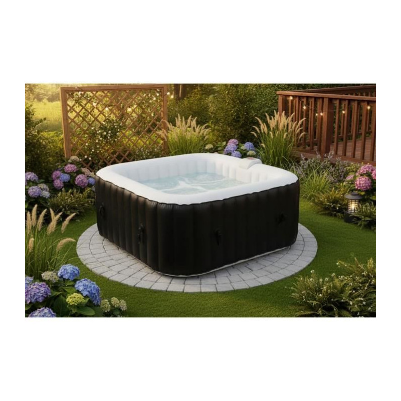 SUN SPA Laminated square inflatable spa - 4 persons - 1, 55 x H 0, 65